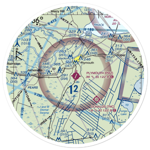 Plymouth Municipal Airport (PMZ) VFR Sectional Sticker (30 mile)