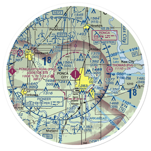 Ponca City Regional Airport (PNC) VFR Sectional Sticker (30 mile)