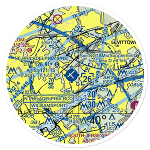 Northeast Philadelphia Airport (PNE) VFR Sectional Sticker (20 mile)