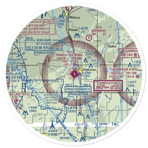 Princeton Municipal Airport (PNM) VFR Sectional Sticker (30 mile)