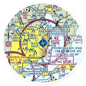 Pensacola International Airport (PNS) VFR Sectional Sticker (20 mile)