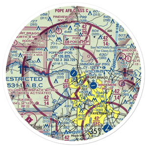 Pope Field (POB) VFR Sectional Sticker (30 mile)