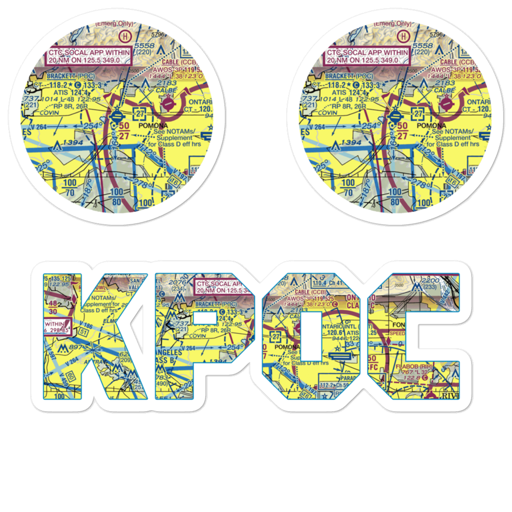 Brackett Field (POC) VFR Sectional Sticker Pack 