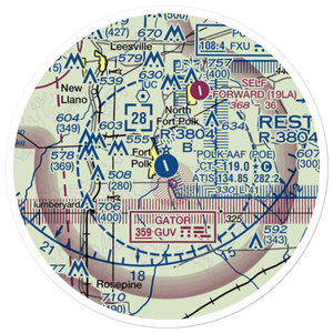 Polk Army Air Field (POE) VFR Sectional Sticker (20 mile)