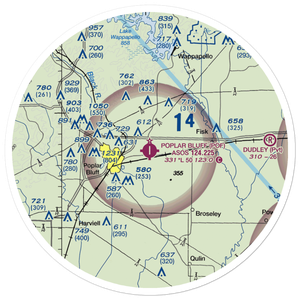Poplar Bluff Municipal Airport (POF) VFR Sectional Sticker (30 mile)