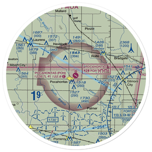 Pocahontas Municipal Airport (POH) VFR Sectional Sticker (30 mile)