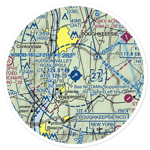 Dutchess County Airport (POU) VFR Sectional Sticker (20 mile)