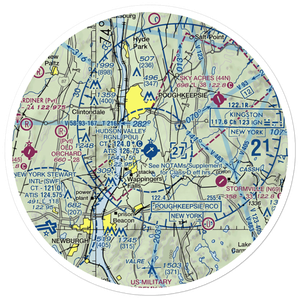 Dutchess County Airport (POU) VFR Sectional Sticker (30 mile)