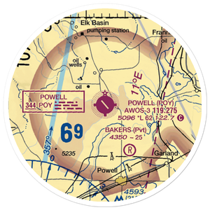 Powell Municipal Airport (POY) VFR Sectional Sticker (20 mile)