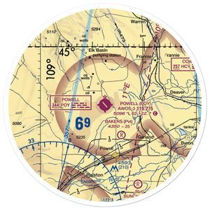 Powell Municipal Airport (POY) VFR Sectional Sticker (30 mile)
