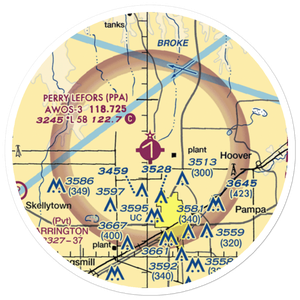 Perry Lefors Field (PPA) VFR Sectional Sticker (20 mile)