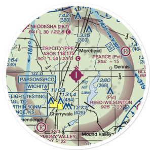 Tri-City Airport (PPF) VFR Sectional Sticker (20 mile)