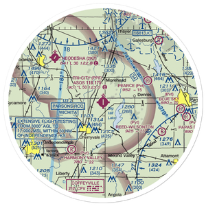 Tri-City Airport (PPF) VFR Sectional Sticker (30 mile)