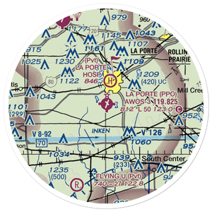 La Porte Municipal Airport (PPO) VFR Sectional Sticker (20 mile)