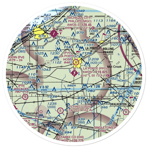 La Porte Municipal Airport (PPO) VFR Sectional Sticker (30 mile)