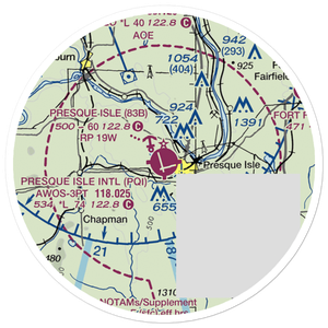 Presque Isle International Airport (PQI) VFR Sectional Sticker (20 mile)