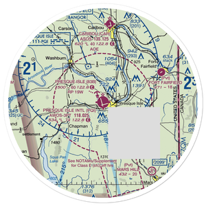 Presque Isle International Airport (PQI) VFR Sectional Sticker (30 mile)