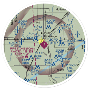 Pipestone Municipal Airport (PQN) VFR Sectional Sticker (20 mile)