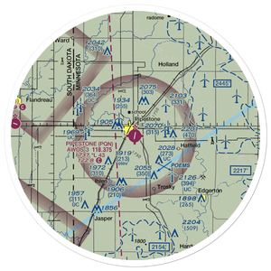 Pipestone Municipal Airport (PQN) VFR Sectional Sticker (30 mile)