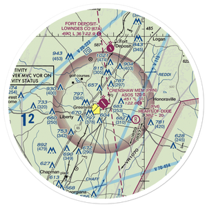 Mac Crenshaw Memorial Airport (PRN) VFR Sectional Sticker (30 mile)