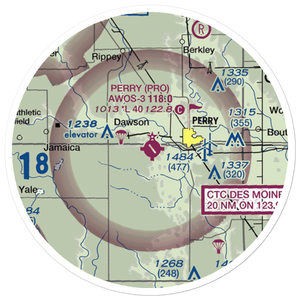 Perry Municipal Airport (PRO) VFR Sectional Sticker (20 mile)