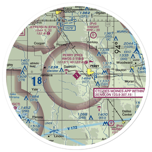 Perry Municipal Airport (PRO) VFR Sectional Sticker (30 mile)