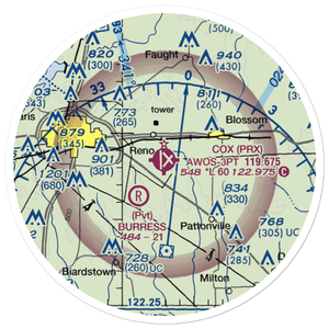 Cox Field (PRX) VFR Sectional Sticker (20 mile)