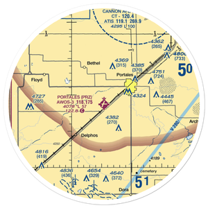 Portales Municipal Airport (PRZ) VFR Sectional Sticker (30 mile)