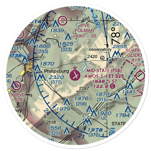 Mid-State Regional Airport (PSB) VFR Sectional Sticker (20 mile)