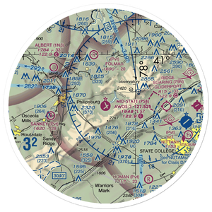Mid-State Regional Airport (PSB) VFR Sectional Sticker (30 mile)