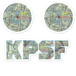 Pittsfield Municipal Airport (PSF) VFR Sectional Sticker Pack