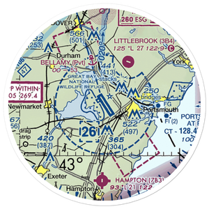Portsmouth International at Pease Airport (PSM) VFR Sectional Sticker (20 mile)