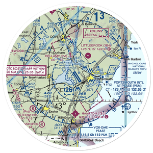 Portsmouth International at Pease Airport (PSM) VFR Sectional Sticker (30 mile)