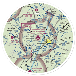 Palestine Municipal Airport (PSN) VFR Sectional Sticker (30 mile)