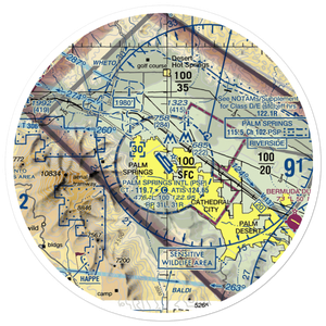 Palm Springs International Airport (PSP) VFR Sectional Sticker (30 mile)