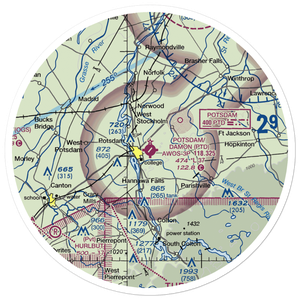 Potsdam Municipal-Damon field (PTD) VFR Sectional Sticker (30 mile)