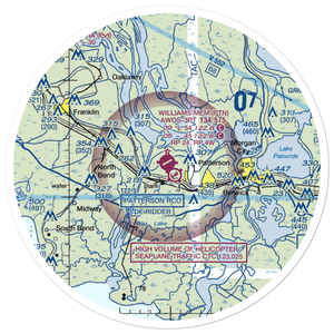 Harry P Williams Memorial Airport (PTN) VFR Sectional Sticker (30 mile)