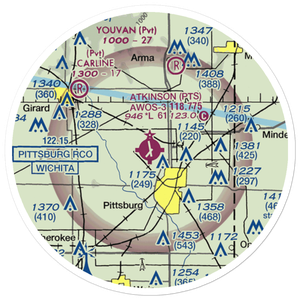 Atkinson Municipal Airport (PTS) VFR Sectional Sticker (20 mile)