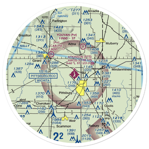 Atkinson Municipal Airport (PTS) VFR Sectional Sticker (30 mile)