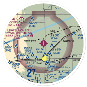 Pratt Regional Airport (PTT) VFR Sectional Sticker (20 mile)