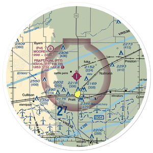Pratt Regional Airport (PTT) VFR Sectional Sticker (30 mile)