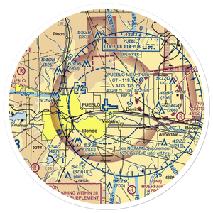 Pueblo Memorial Airport (PUB) VFR Sectional Sticker (30 mile)