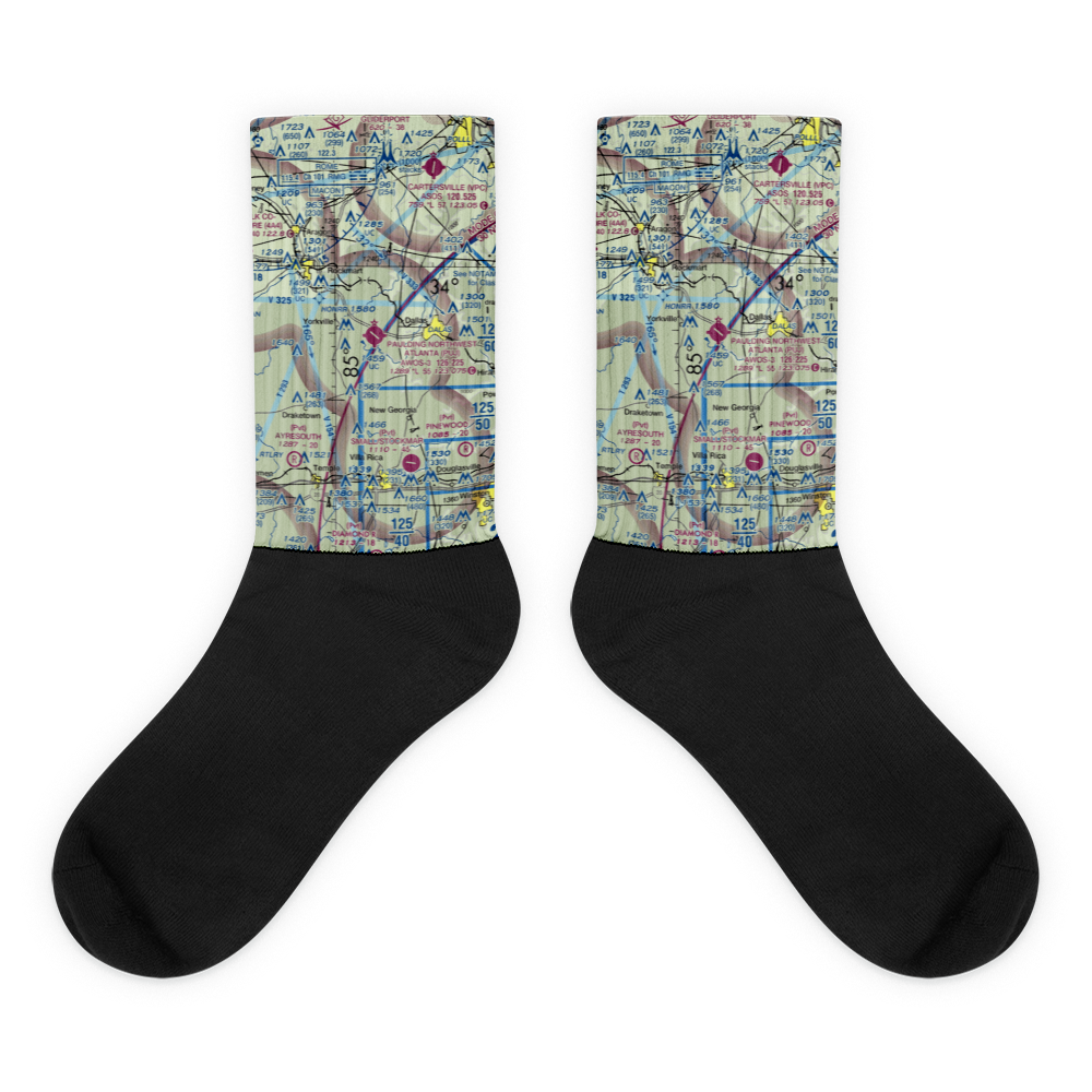 Paulding Northwest Atlanta Airport (PUJ) VFR Sectional Socks 