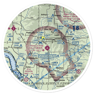 Platteville Municipal Airport (PVB) VFR Sectional Sticker (30 mile)