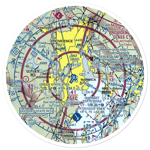 Theodore Francis Green State Airport (PVD) VFR Sectional Sticker (30 mile)