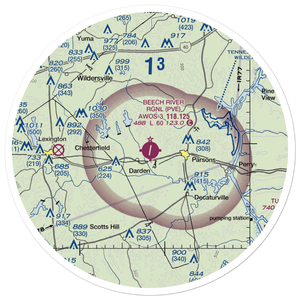 Beech River Regional Airport (PVE) VFR Sectional Sticker (30 mile)