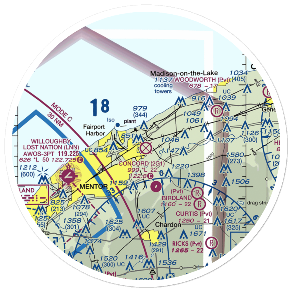 Casement Airport (PVZ) VFR Sectional Sticker (30 mile) 
