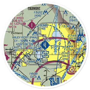 Wiley Post Airport (PWA) VFR Sectional Sticker (20 mile)