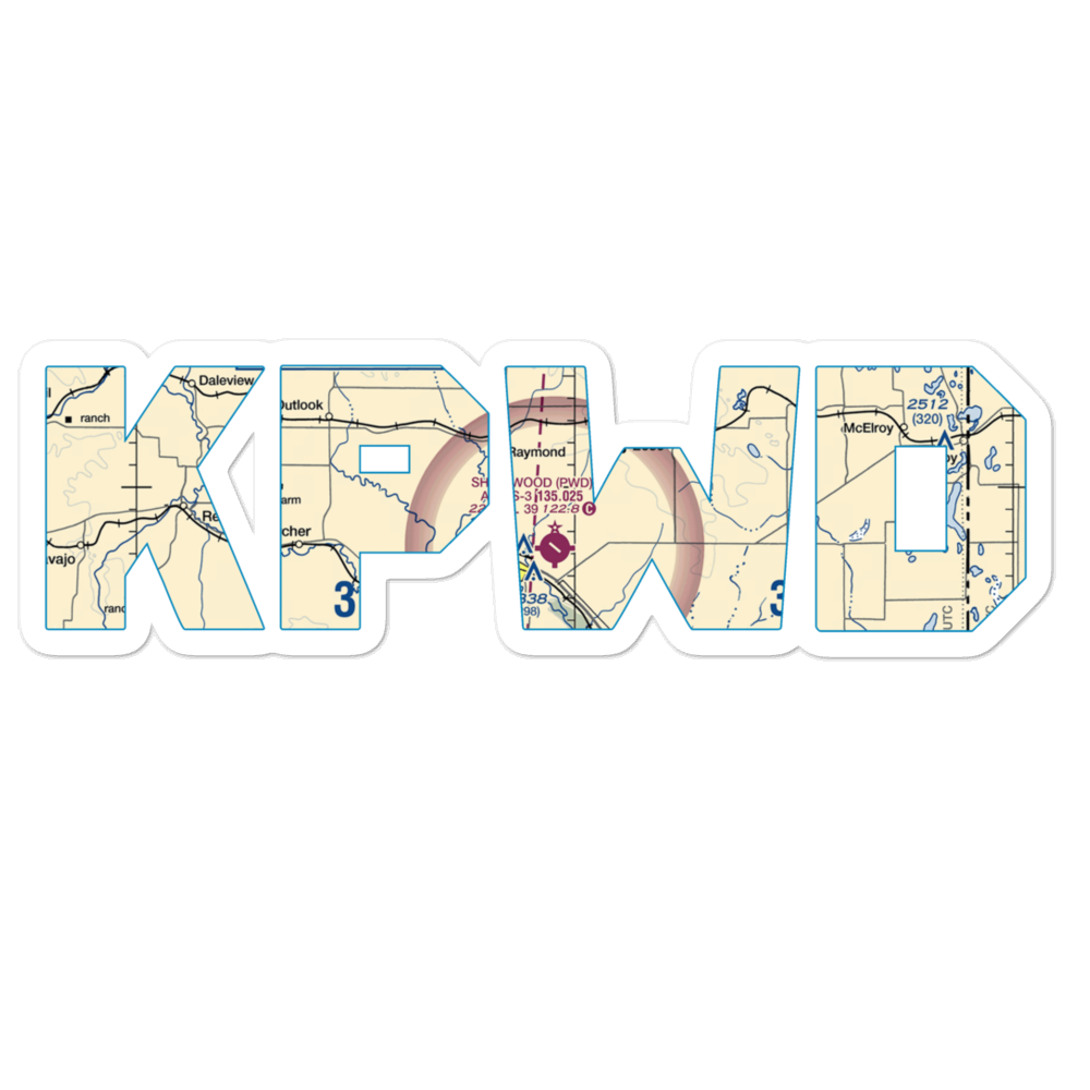 Sher-Wood Airport (PWD) VFR Sectional Sticker 