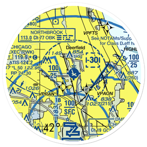 Chicago Executive Airport (PWK) VFR Sectional Sticker (20 mile)